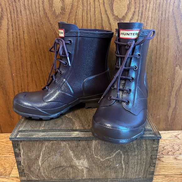 Hunter Lace Up Boots Purple Urchin - Picture 5 of 8